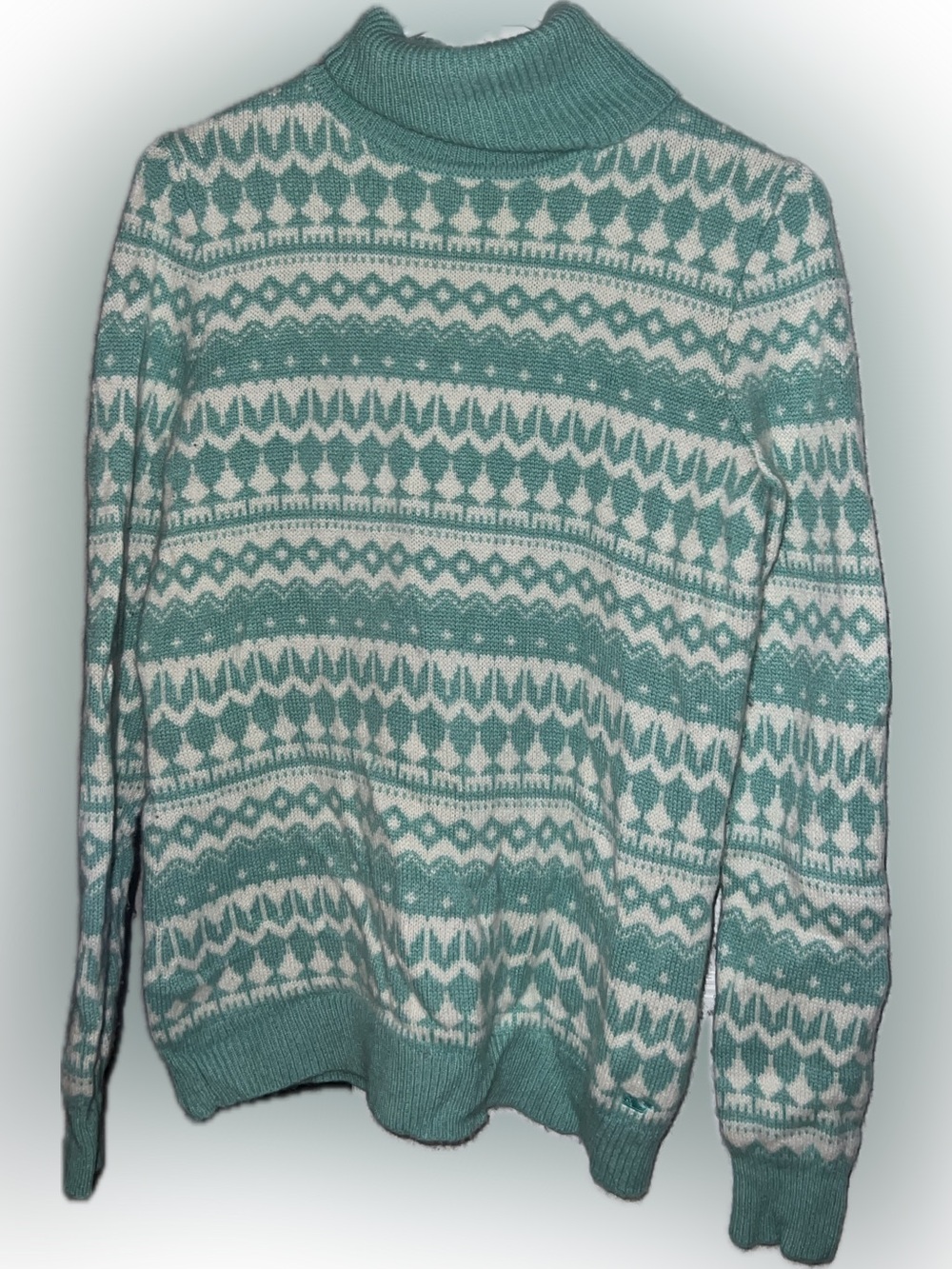 Vineyard Vines Fair Isle 100% Cashmere Holiday Turtleneck Sweater